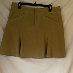 Athleta Olive-Green Active Skort with Front Panel Stitching
